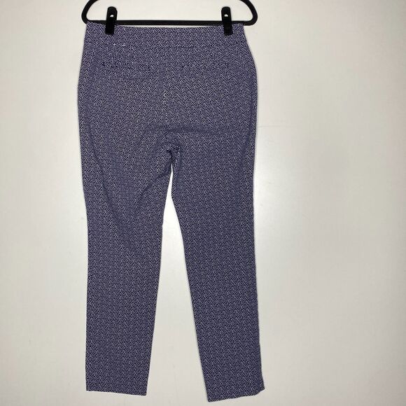 Talbots Chatham Ankle Pants Navy Blue White Polka Dot Women's Size 10 - Picture 6 of 7
